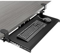 Keyboard Tray Under Desk Pull Out with Extra Sturdy C Clamp Mount System, 694 (838 mm Including Clamps) x 300 mm Slide-Out Platform Computer Drawer for Typing Black AX01WB01