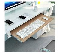 Keyboard Tray, Wooden Under-desk Slide-out Drawer with C-clamp Mount, Ergonomic Design for Office and Gaming, 30x12 Inch Keyboard Platform
