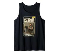 Keyboard Warrior Action Figure Funny Gamer PC Meme Sarcastic Tank Top