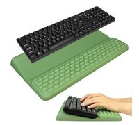 Keyboard Wrist Rest - 2 in 1 Ergonomic Wrist Rest Support for Keyboard Wrist Pain Relief Support with Non-Slip Base Slow Rebound Memory Foam Massage Hole for Hand Desk Computer Gaming (Avocado Green)