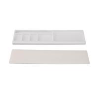Keyboard Wrist Rest Pad Ergonomic Soft Memory Foam Anti Slip Design with Partition Storage Case for Office Gamers Writers Editors Designers Students ABS Faux Leather 36 x 8cm (White)