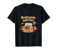 Keyboards Eat at The Space Bar Pun UFO Graphic T-Shirt