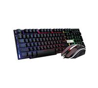 Keyboards Games Keyboard & Mouse Combos Colorful Crack LED Illuminated Backlit USB Ergonomic Wired PC Gaming Keyboard + Mouse