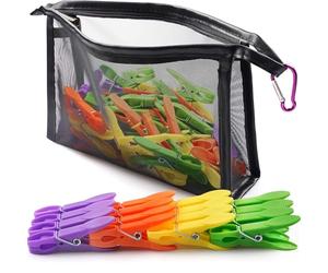 KEYBOO 48 Pcs Clothes Pegs for Washing Line with Bag, Clothes Pegs Extra Strong, Washing Line Pegs Basket Laundry Pegs, Plastic Clothes Peg and Bag Set for Clothing Outside Home and Garden