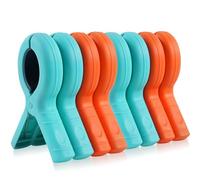 KEYBOO Towel Clips for Sun Loungers, 8 Pcs Large Beach Towel Clips for Sunbeds Beach Pegs for Towels, Laundry Pegs Sunbed Towel Clips Sunbed Pegs for Beach Towels Pool Chairs Essentials Accessories
