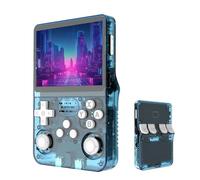 Keyboy Game Console R36S Retro Handheld Game Console with 64/128G Built-in 21000+ Classic Games, Open Source Linux System 3.5 Inch IPS Screen Portable Pocket Video Player (Lake blue 128G)