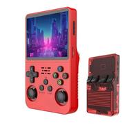 Keyboy Game Console R36S Retro Handheld Game Console with 64/128G Built-in 21000+ Classic Games, Open Source Linux System 3.5 Inch IPS Screen Portable Pocket Video Player (New Red 128G)