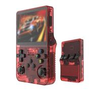 Keyboy Game Console R36S Retro Handheld Game Console with 64/128G Built-in 21000+ Classic Games, Open Source Linux System 3.5 Inch IPS Screen Portable Pocket Video Player (Red 128G)