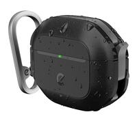 KeyBudz AirPods 3rd Generation Case with Lock - Fully Waterproof AirPods 3 Case Cover with Keychain, Rugged Tough Protection, Hard Protective Shell and Carabiner Clip for Easy Travel (Carbon Black)