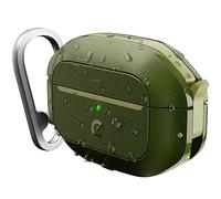 KeyBudz AirPods Pro Case with Lock - Fully Waterproof AirPods Pro 2nd Generation Case with Keychain, Rugged Tough Protection, Hard Protective Shell and Carabiner Clip for Easy Travel (Forest Green)