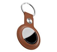 KeyBudz AirTag Leather Keyring, Apple AirTags Pendant, Protective Case with Key Ring, Brown
