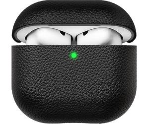 KeyBudz Artisan AirPods 4th Generation Leather Case, Black