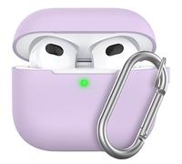 Keybudz Elevate Protective Case with Carabiner for Apple AirPods 3, Case, Headphone Earphone Accessories Charging Case, Lilac