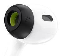 Keybudz HyperFoam Memory Foam Ear Tips for AirPods Pro 1st & 2nd Gen - Patented Comfort Core for Improved Fit and Noise Cancellation, Anti-Slip Replacement Buds (S/M/L, Black)