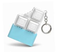 Keycap Fidget Toy for Adults, Chocolate Keyboard Clicker (White, Silent) | Clicky Fidget Clicker for Adults, Keychain & Bag Charm,Stress Relief Toy, Boost Focus & Calm Anxiety at Work or Travel, Daily