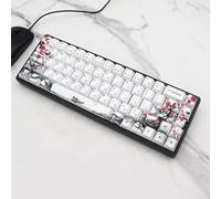 Keycaps 110/71 Set for Full Size Mechanical Keyboard, Custom PBT OEM Profile Key caps Japanese Style with Keycap Puller for Cherry MX 104/87/71/61 60 Percent Keyboard(Plum Blossom) (English 71 keys)