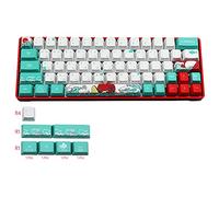 Keycaps, 71 Keycaps PBT Keycaps OEM Profile Custom Keycap Dye Sublimation Coral Sea English Japanese Korean Russian Keycaps For 61/64 Mechanical Keyboard Poker Keys(Korean)