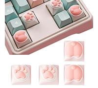KeyCaps Pink - 4pcs Cat Paw and Butt Keycaps | Mechanical Keyboard | 3D PBT Silicone Keycap Set | Keyboard Cap for Gateron Kailh Cherry MX Cross Type | Cap Keycaps of Tas