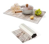 KEYCHAD Large Stone Drying Mat for Kitchen Counter - 24x16 Quick Drying Collapsible Dish Drying Mat - Super Absorbent Diatomaceous Earth Mat - Stone Dish Drying Mat for Cups Dishes Bottles (Sandstone)