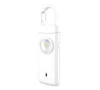 Keychain Alarm Loud Siren 130dB Type-C Rechargeable Security Equipment | Self Defense Keychain for Outdoor Commuting Walking Hotel Travel Camping College Girl Health Men Night Door White