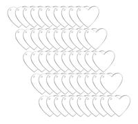 Keychain Blanks Acrylic 50pcs Heart Shaped Sublimation White Printable and Convenient to Carry for DIY Keychain Projects Accessories for Crafts