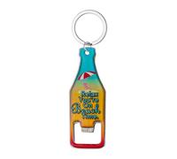 Keychain Bottle Opener, Compact Keychain Tool, Beach Themed Keyring, Secure Magnetic Back, Rust Proof Alloy, 8.8x3cm, for Wine Bartender Pocket Travel Car Hiking Fridge Camping