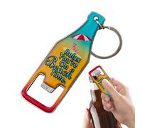 Keychain Bottle Openers,Cool Bottle Opener Keychain - Magnetic Back Design Beach Pattern Keyring for Travel Car Hiking Pocket Fishing Bartender Camping Fridge