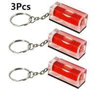 Keychain Bubble Level 3pcs for Carpenter Tools(red) | High transparency acrylic, for crystal clear bubble , wear resistant material, for durable ABS frame, precise reading