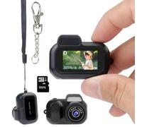 Keychain Camera, 1080P HD Mini Camera Keychain That Works, Key Chain Mini Photo/Video Camera, Retro Portable Mini Pixel Camera with Eight Filters for Indoor Home Outdoor (64G)