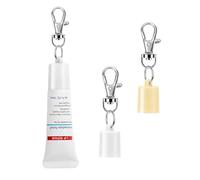 Keychain Cap Compatible with Aquaphor 0.35 oz Lip Balm, Portable Holder Keychain Cap Compatible with Aquaphor Lip Repair Tubes (White+Yellow)
