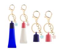 Keychain Cap for Aquaphor 0.35 oz Lip Balm, Keychain Holder for Aquaphor Lip Repair-Polypropylene Cap Accessory, 2pcs(pink+blue), S