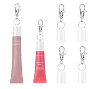 Keychain Cap for Summer Fridays 0.5 Oz Lip Balm keychain, Keychain Cap Compatible with LANGIGE 0.35 oz Lip Balm, 4 White, Large
