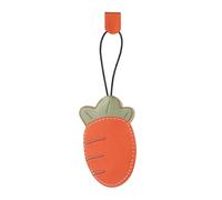 Keychain Case - Carrot Shape PU Leather Cover Wallet Automatic Key Ring Holder Portable Stand | for Women Men Young Boys Teens Husband Wife Family Friends Protection