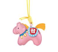 Keychain Charm - Artificial Leather Ornament - Horse Year Chinese Keychain Charm | for Girlfriend Family Friends Couples Sisters Backpack Tote Phone Case, pink, Refer to description