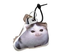 Keychain Charm,Cat Animal Plush Keychain Pendant - Fashion Accessory Collectible Souvenir with Sound for Teens Couples Adults Classmates Friends Christmas