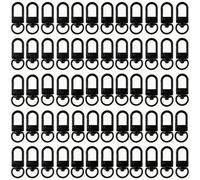 Keychain Clasp Keychain Clip Bulk 60pcs Colorful Lobster Claw Clasps for Keychains Clips Bag Charm Clip Swivel Clasp Hooks for Purses Bags Charms Craft DIY Key Chain Making Supplies (Black)