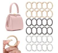 Keychain Clip, 30 Pcs Key Ring Hoop Round Split Rings Zinc Alloy Spring Clips 33 mm O Jump Rings Small Clamp Clasp Buckle for Handbag Craft Keyring Jewelry Making