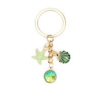 Keychain Cute Sea Star and Shell Key Ring, Gifts for Mum, Sister, Daughter and Good Friend Birthday, Personalised Keyring, Mum To Be, Teacher, Goodbye, Thank You, Travel Keychain