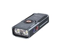 fenix E06R Grey Rechargeable 4in1 Mini Light | 700 Lumen | 110m | 60 Hrs Max | 4 Level White Dual LED Lighting | Red, Blue, RGB Ring Light | UV Light and Red Light Pointer | IP66
