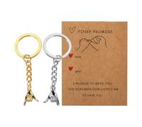 Keychain for Couples | Modern Collectible with Card | Hand-In-Hand Keychains Set - for Travel Commuting Shoulder Bag Him Her Girlfriend Wife Women Men