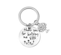 Keychain for Teacher, Stainless Steel Teacher Thank You Helping Me Grow Keyring Silver Warmhearted Teacher Appreciation Tree of Life Keychain Teacher Gifts for Graduation Thanksgiving Day Christmas