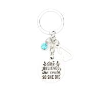 Keychain for Women with Inspirational Quote, She Believed She Could So She Did, Gifts for Friends, Girlfriend, Good Friend Birthday, Travel, Retirement, Thank You or Teacher Gifts