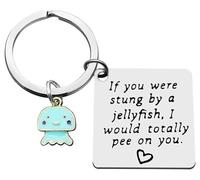 Keychain Gift - If You Were Stung by a Jellyfish I Would Totally Pee on You | Gross Humor Gifts for Best Friend, Beach Lover,Swimmer - Sarcastic Keyring Birthday,Christmas,Just Because,Valentine's Day