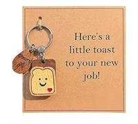 Keychain Gifts for Women,Simulation Bread Toast Keychain for Women New Job Gifts,Farewell Gif ts for Coworkers, Good Luck Key chain, New Beginnings Gif ts for Wo men
