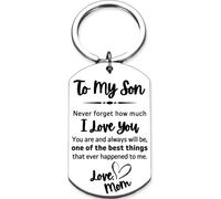 Keychain Gifts from Mom Mum - To My Son,Never Forget How Much I Love You... | Sentimental Gift - Inspirational Keepsake Keyring for Birthday,Christmas,Just Because,Valentine's,Thanksgiving Mother's Day
