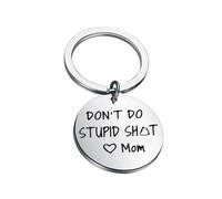 Keychain Gifts Mum Birthday Christmas Mother's Day from Daughter Son Lovers | Keyring Gift Funny Words Valentine's Thanksgiving Father's Day Xmas New Year Bestie Friend Family - Don't Do Stupid Sh.t Mom