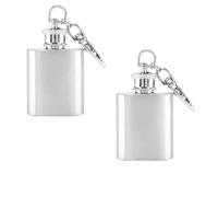 Keychain Hip Flask, 2PCS Hip Flasks for Whiskey 1oz Mini Pocket Wine Bottle Stainless Steel Whiskey Liquor Flask Portable Alcohol Bottle Pocket Wine Bottle