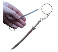 Keychain Japanese Anime Large Samurai Sword Keyring Katana Letter Opener Gift Key Chain Ring Men's Stocking Christmas Accessory Silver Japan