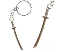 Keychain Japanese Anime Samurai Sword Keyring Katana Japan Gift Key Chain Ring Men's Stocking Christmas Accessory Silver Keepsake Medival Dynasty Asia Asian