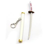 Keychain Japanese Anime Samurai Sword Keyring Letter Opener Yakuza Katana Gift (White)